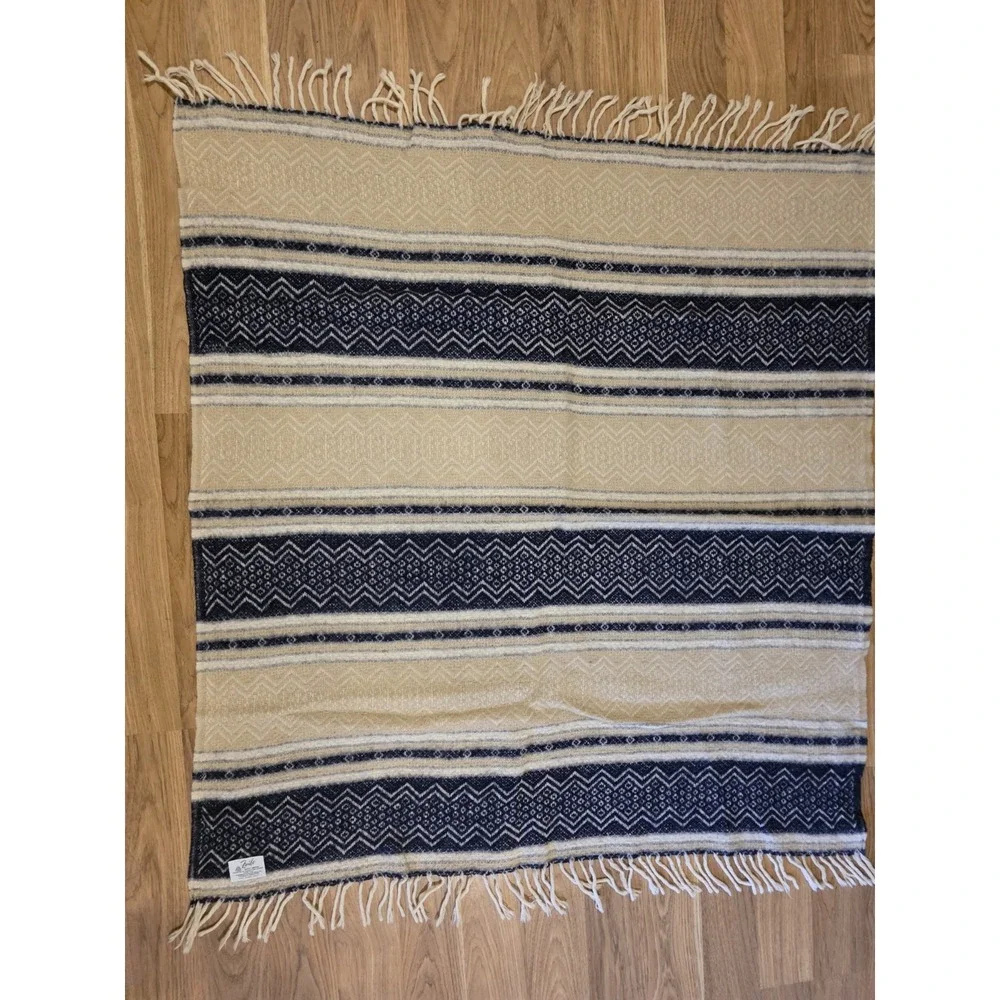 FARIBO THROW LAP BLANKET 100% WOOL BOHO 44